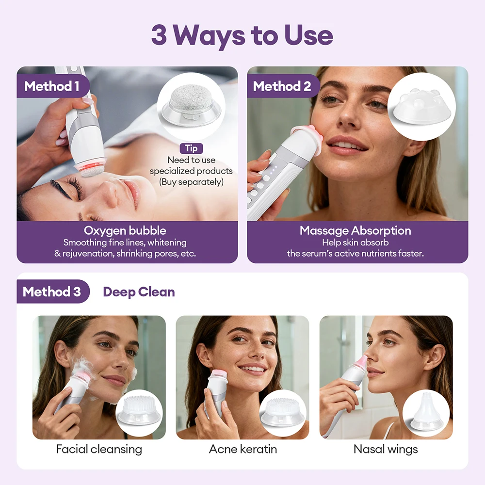 Oxygen Bubble Pen 7 Colors Portable CO2 Oxygen Bubble Machine Facial SPA Whitening Anti-aging Skin Care Beauty Device