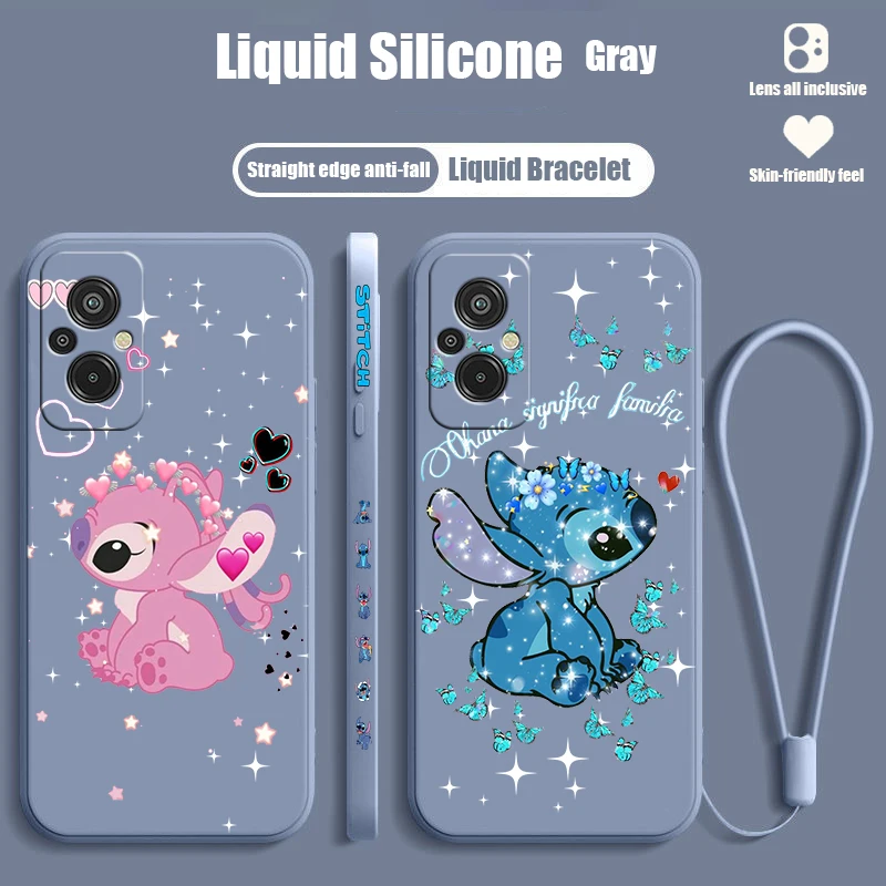 Disney Stitch Carino Per Xiaomi Redmi 12C 11A 10C 10X 9T 9C 9A 9A 8A 7A A2 A1 Plus Prime Custodia Per Telefono Con Corda Sinistra Liquida
