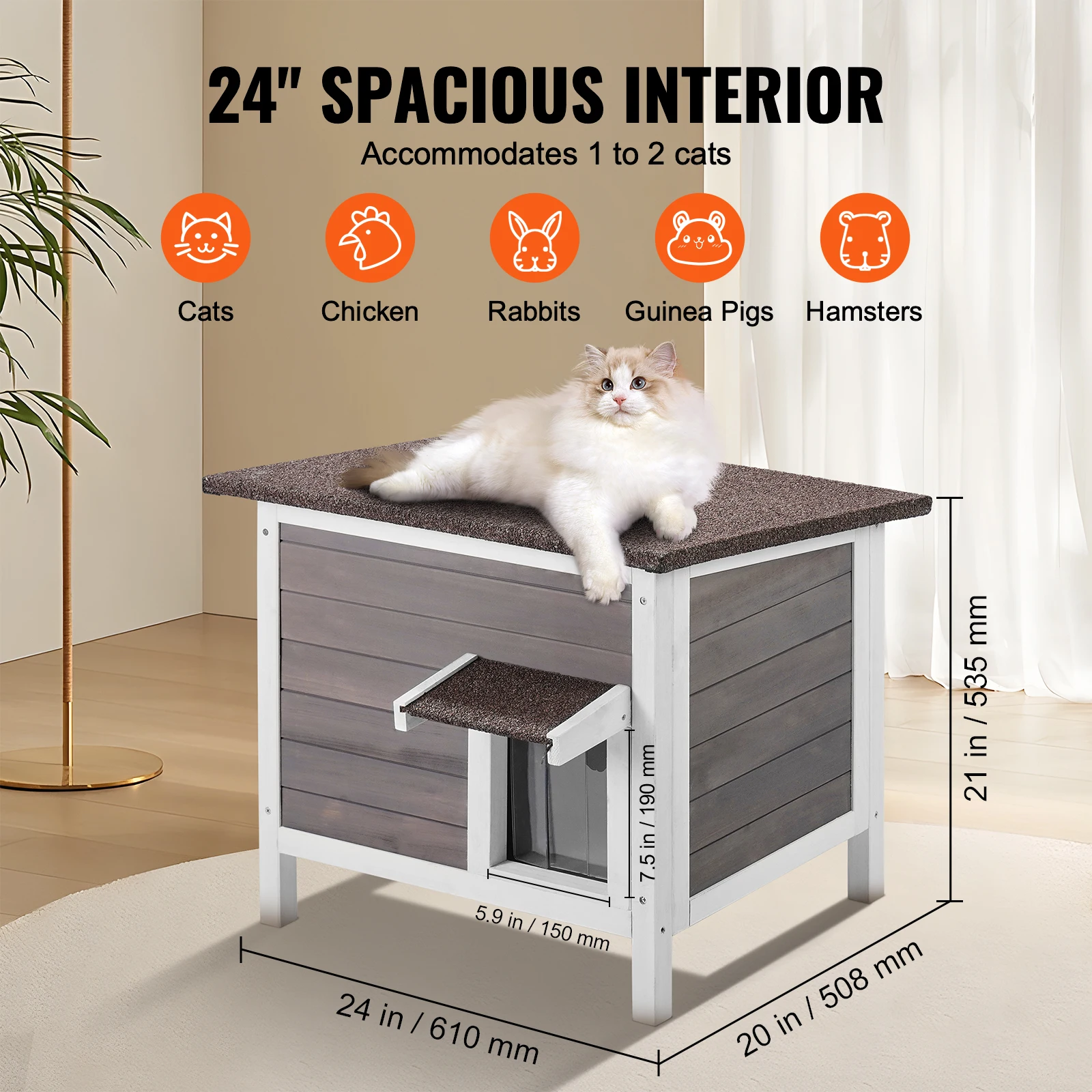 Weatherproof Outdoor Cat House 6