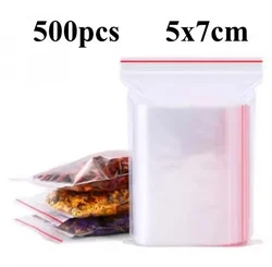 High Clear Reclosable PE Zip Lock Bags - 100 Pack - 500PCS (5x7cm)