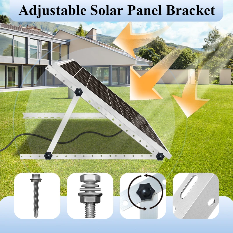 45in Adjustable Solar Panel Tilt Mount Brackets Support up to 100W-500 ...