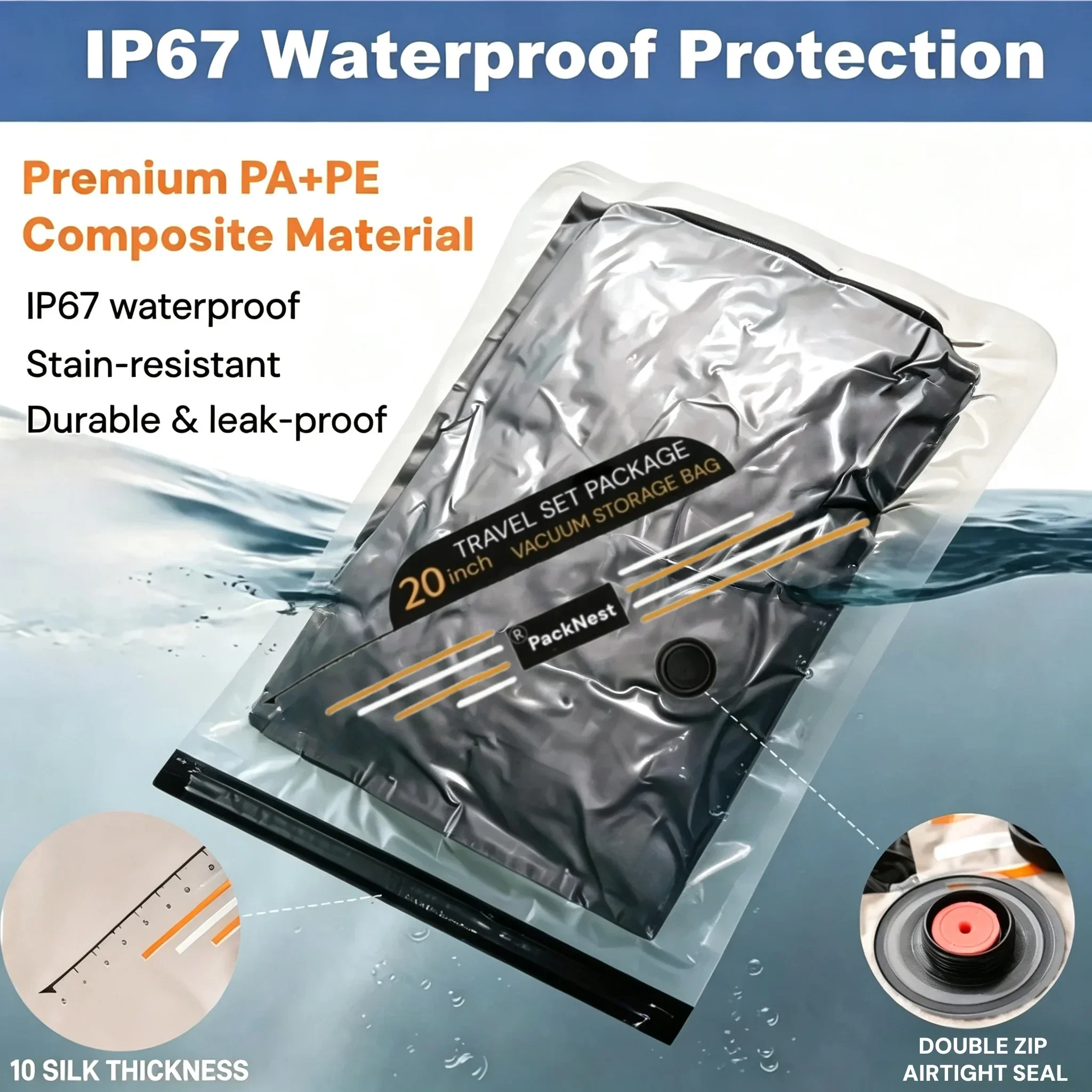 Ultimate Travel Essentials: Vacuum Compression Storage Bags & Waterproof Packing Organizers