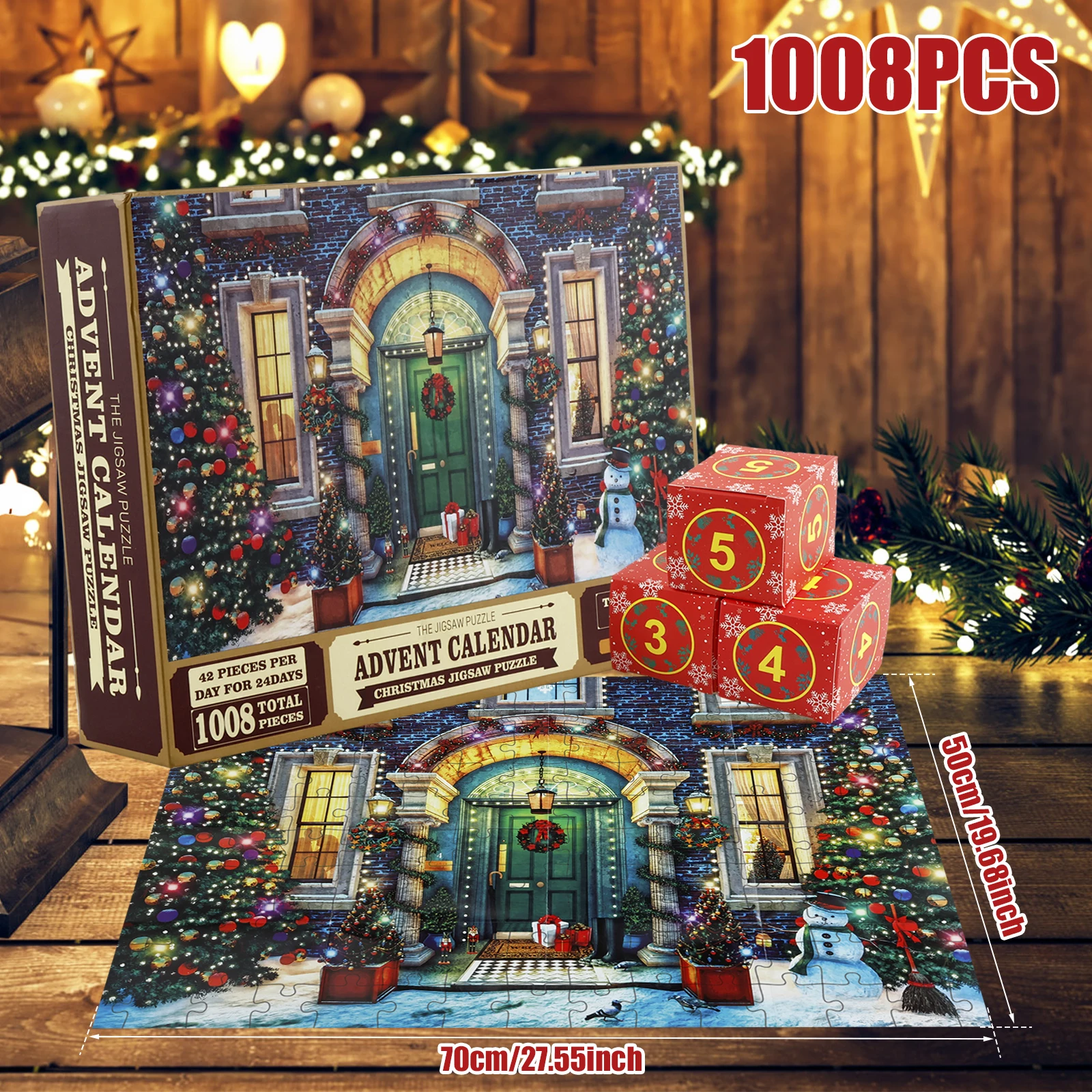 Advent Calendar Jigsaw Puzzle 2024 - 1008 Piece Christmas Snowman Puzzle With 24 Day Countdown - View #7