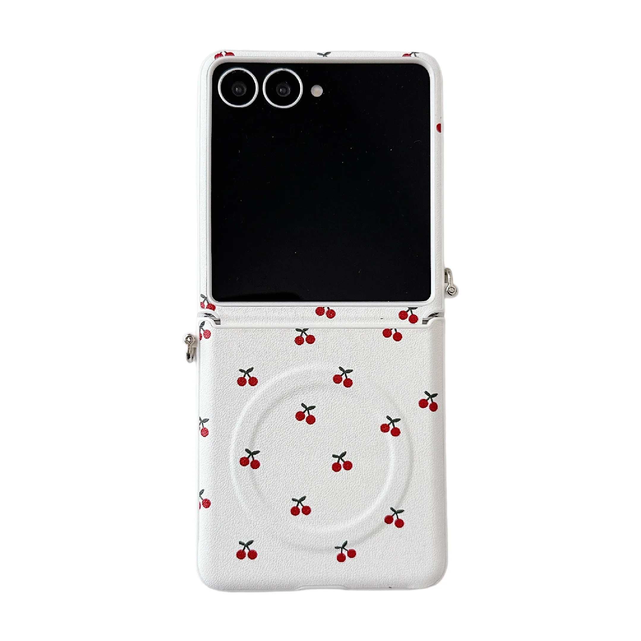 Cherry Magnetic Leather Handheld Cover