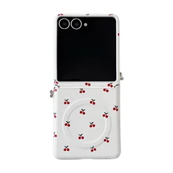 Cherry Magnetic Leather Handheld Cover - Moto Razr 70Ultra (Only case)