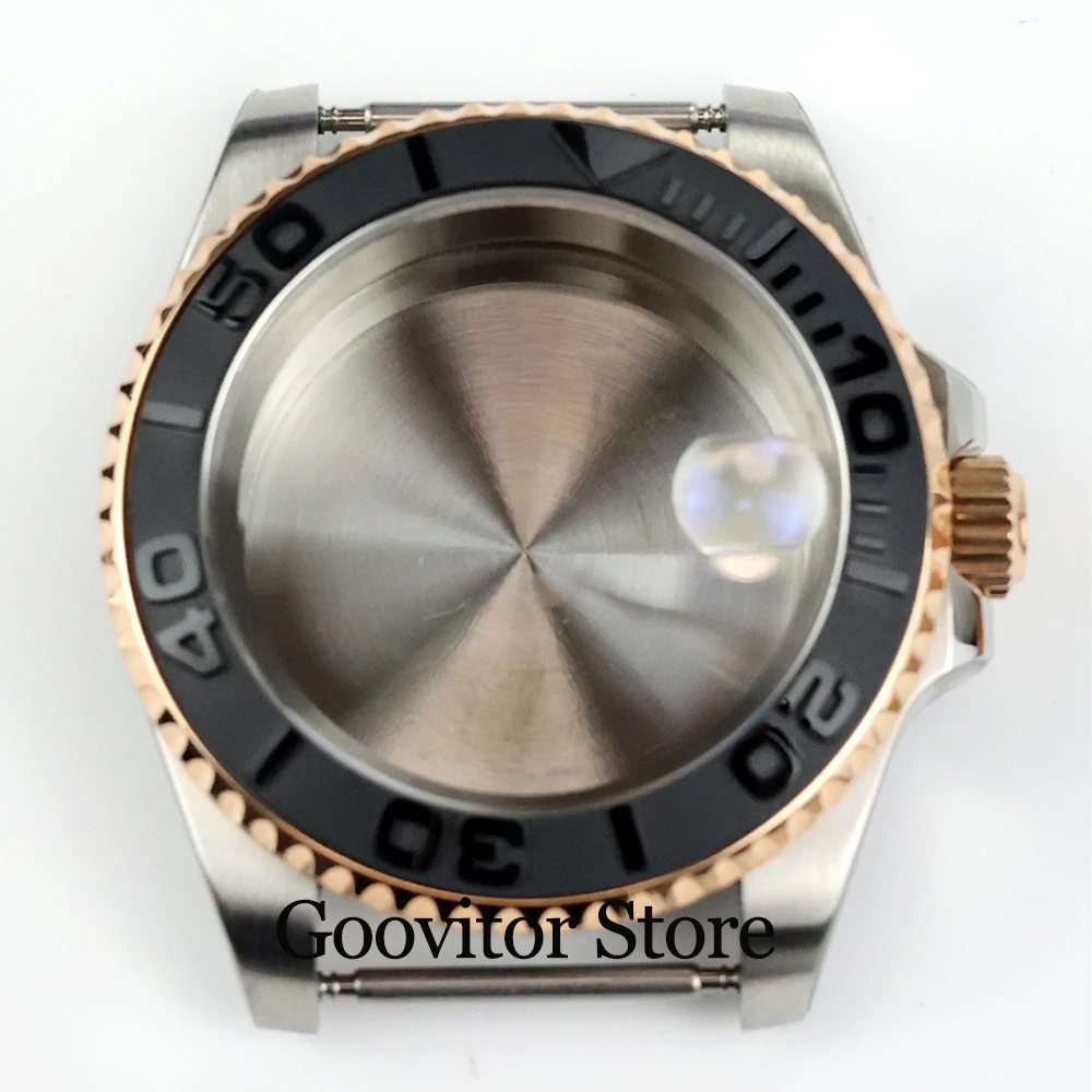 Rose Gold silver NH35 Case Sapphire Crystal Stainless Steel for submariner gmt NH34 NH35 NH36 Automatic Movement Watch Case