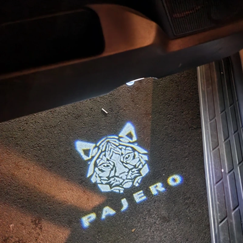 2 Teile/los Auto Tür Willkommen Licht Für Mitsubishi PAJERO V87 V93 V97 V33 4 2 3 2006-2020 PAJERO Logo Projektor Lampe Zubehör – Detail 2