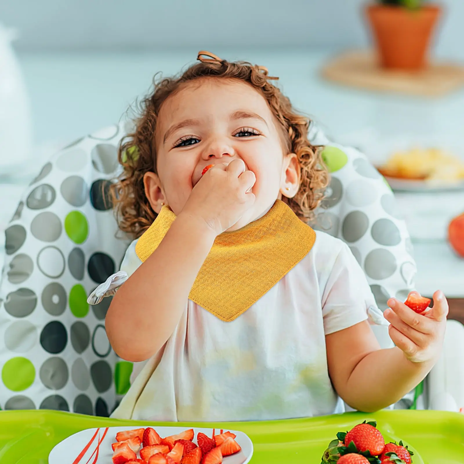 Lulu moon Slabbetjes voor baby's, 100% katoen, chiffon, met verstelbare knoop, zacht katoen, absorberend, hypoallergeen, voor jongens en meisjes (oceaan, 8 stuks), Oceaan, Eén maat