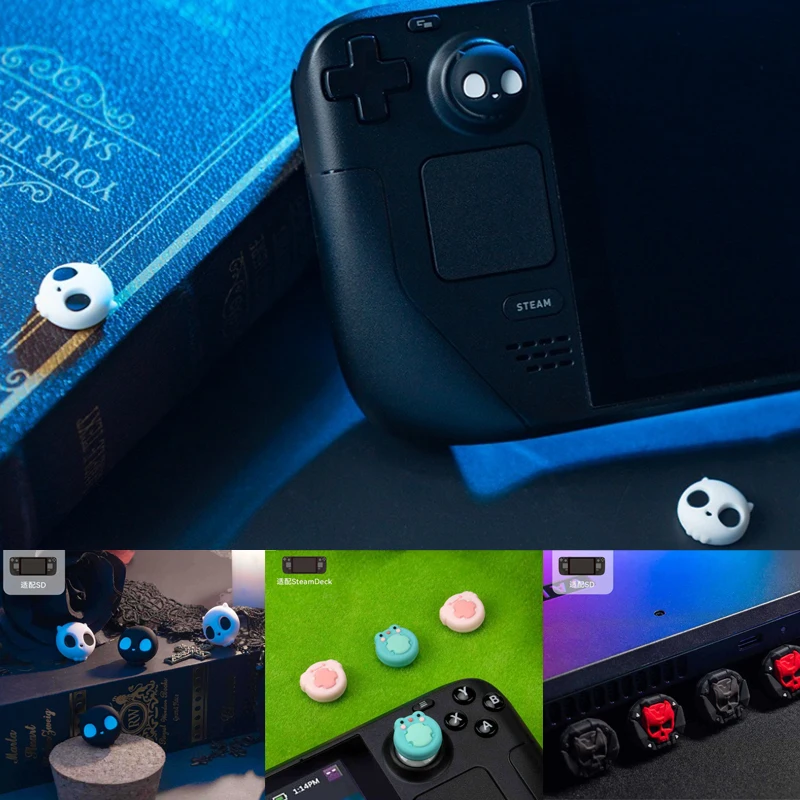 Skull Silicone Soft Thumb Stick Grip Cap Controller Joystick Cover Per Valvola Steam Deck Console Di Gioco Thumbstick Case Accessori