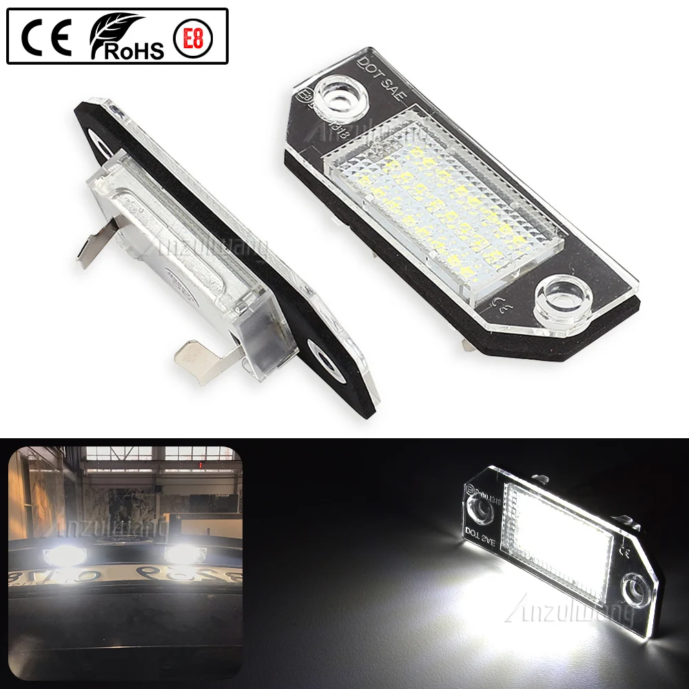 

2Pcs LED Number License Plate Light Lamps For Ford Focus C-MAX MK2 03-08 Car Exterior Lighting Accessories Lights 12V