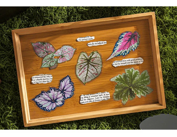 20 pcs Plants Flowers Leaf PET Sticker pack Hand Account Collage Junk Journal Planner Scrapbooking Decor Stationery Stickers