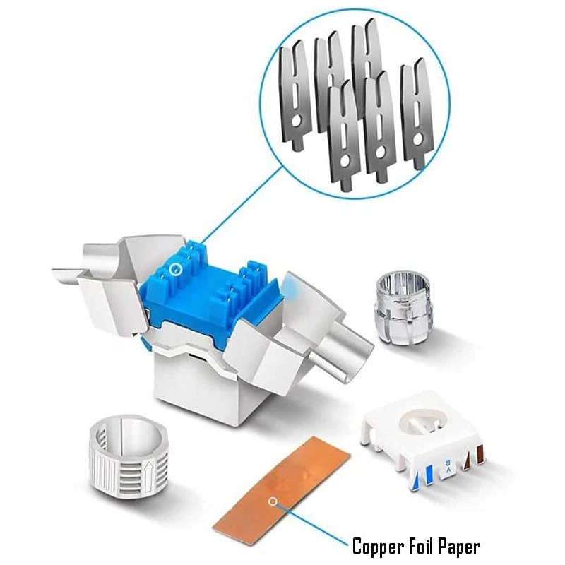 Hoolnx Cat8 Cat7 Cat6a Cat6 Ferramenta Menos Rj45 Keystone Jack Liga de Zinco do Metal Auto-bloqueio Ferramenta Livre Stp Blindado Módulo Acoplador - Imagem 2
