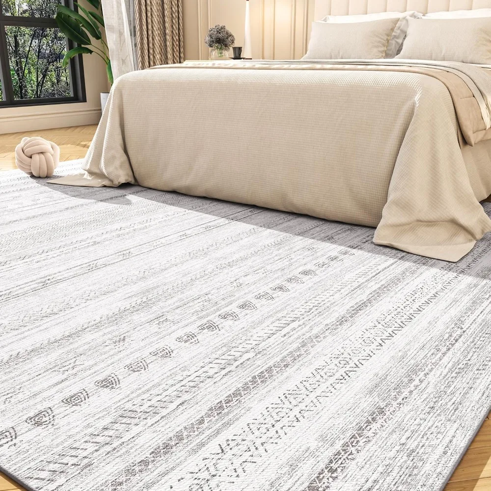

9x12 Area Rugs for Living Room Machine Washable Rug Distressed Indoor Carpet Neutral Moroccan Boho Rug Ultra Soft Area Rug