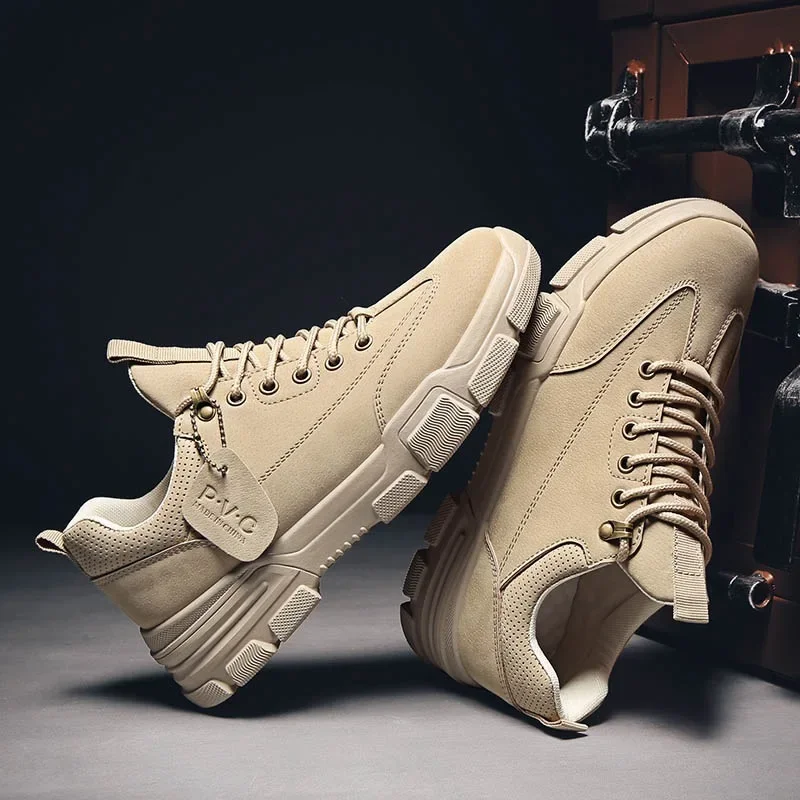 British Style Ankle Boots PU Leather Men Shoes Autumn Winter Comfortable Low-top Casual Shoes Fashion Man Leather Martin Boots