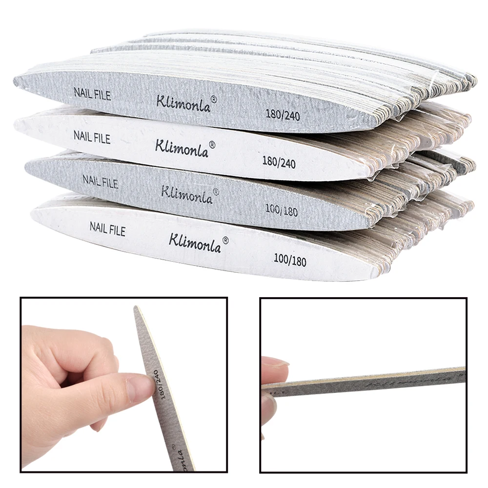 10Pcs New Designs Washable Nail Files 240 Manicure Nails Tools all for manicure White and Gray Oval Professional Material Nail