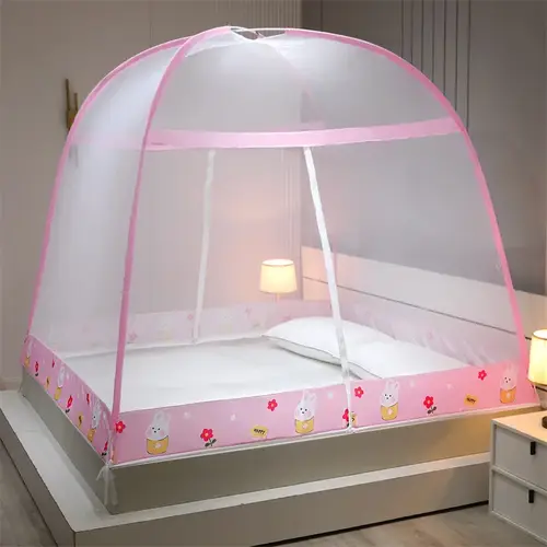1pc 360°Coverage Thickened/encrypted New Cartoon Double Door Mongolian Yurt Mosquito Net,  Foldable Mosquito Net No Installation - Image 11