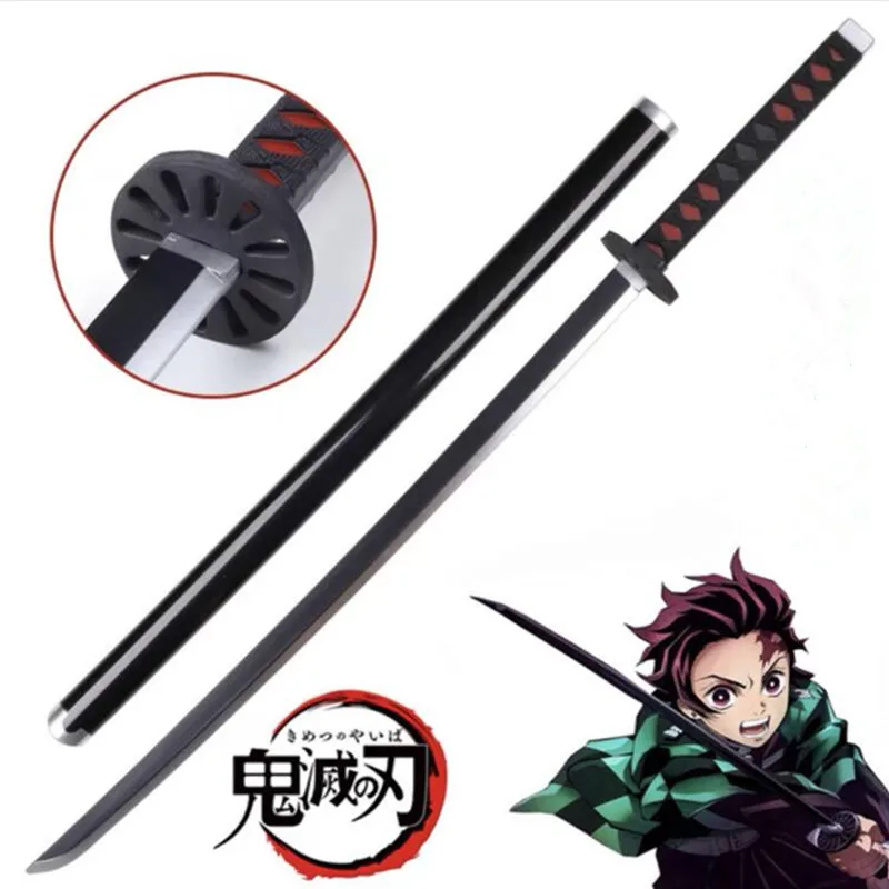 

1:1 Sword Weapon Demon Slayer Kimetsu no Yaiba Kamado Tanjirou Sowrd Cosplay Anime Ninja Knife PU Prop Model Gift Decor 104cm