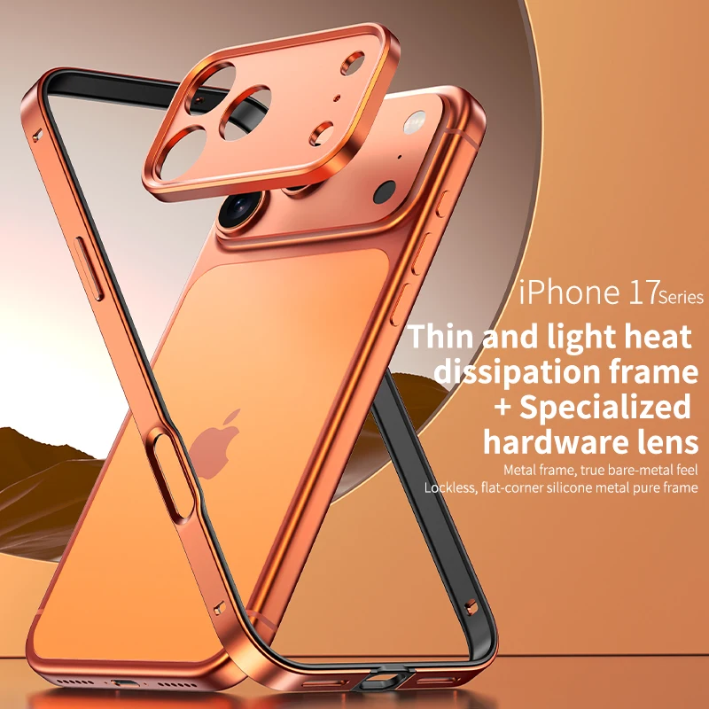 Sleek Aluminum Hybrid Silicone Bumper Phone Case with Metal Lens Protection and Shockproof Design