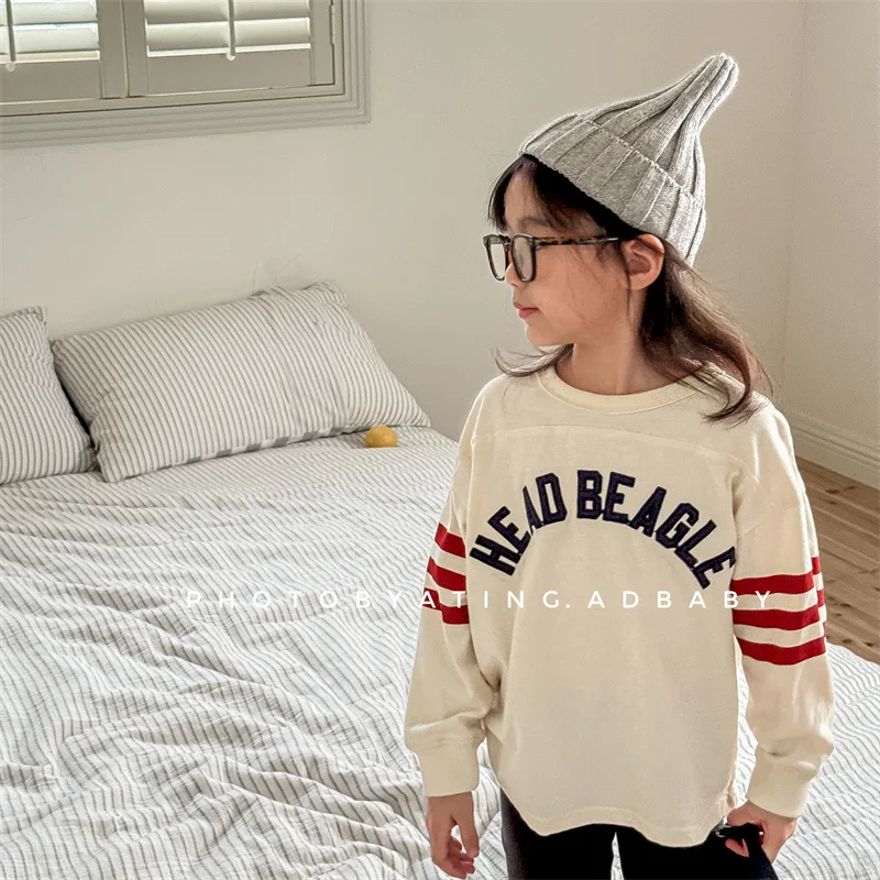 2025 Autumn New Children Long Sleeve T Shirts Boys Girls Letter Embroidery Cotton Tops Kids Casual Sweatshirt Bottoming Shirt 3 2025 Autumn New Children Long Sleeve T Shirts Boys Girls Letter Embroidery Cotton Tops Kids Casual Sweatshirt Bottoming Shirt - Image 3
