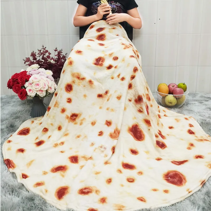 피자 토틸라 토틸라 담요, 피타 라바시 부드러운 담요, 침대 울 소파 격자 무늬 플러시 침대보, Manta Burito Koce