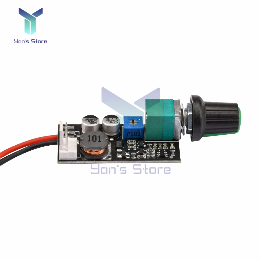 DC 5V 12V Adjustable PWM Fan Speed Controller with Knob Switch 2/3 Wire fan Speed Governor noise reduction can be shut down