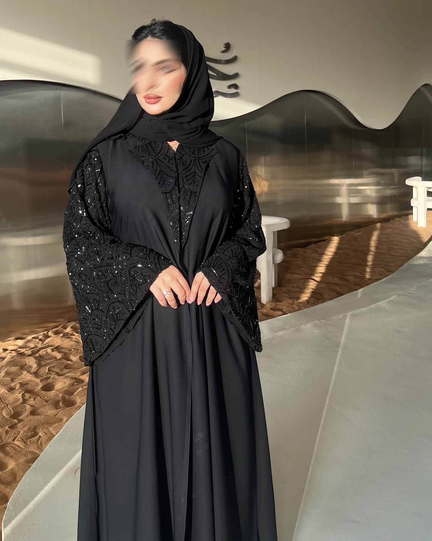 S.H ARAB SHOP عباية نسائية عبايات نسائية قابلة للتنفس 3