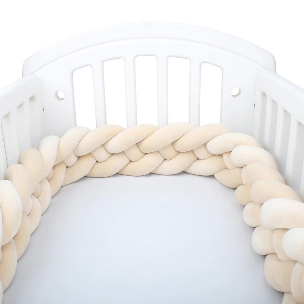2M Baby Bumper Bed Braid Knot Pillow Cushion for Infant Crib Protector Cot Room Decor Bedding Set Boy Decoration