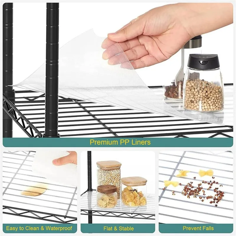 3 Tier Shelves Storage, Wire Shelf Unit, Standing Adjustable Metal Shelves Organizer, Storage Racks for Restaurant Garage Pant 5
