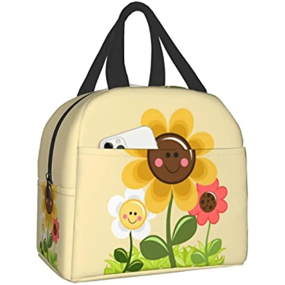 

Sunflower Lunch Bags Cooler Tote Organizer Bags Reusable Lunch Box Men Girls Outdoor Work Picnic School Lunch Bags for Women
