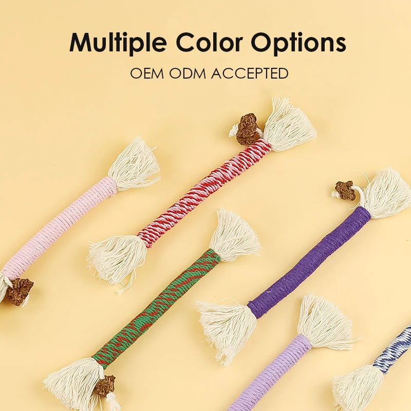 Cat Chew Toys Hand Knitting Molar Cotton Rope Toy Silvervine Cat Teaser Toy Clean Mouth Kitten Play Toy Pet Supplies Accessories - Image 4