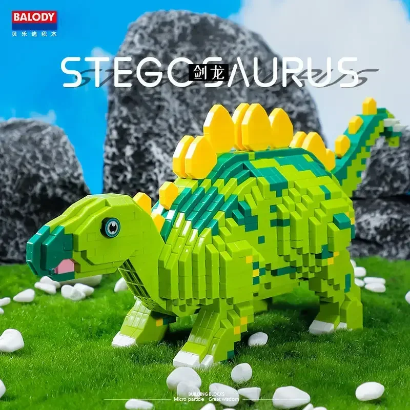 Dinosaur Building Blocks Puzzle Mini Diamond Blocks Dinosaurs Collection Kids Hobby Cartoon Models of Dinosaurs 1500+ pcs BALODY