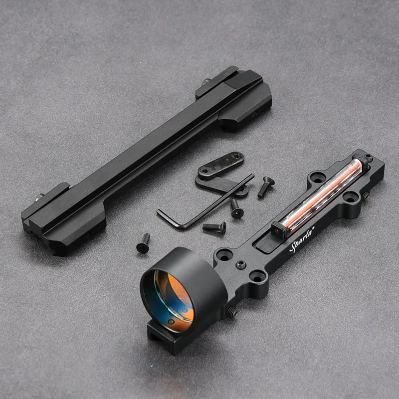 Red Dot Sight Rifle Scope Holographic Collimator Shooin Optics RIB Collimator Sight Solar Power Fiber Reflex With 20mm Extended Mount Base