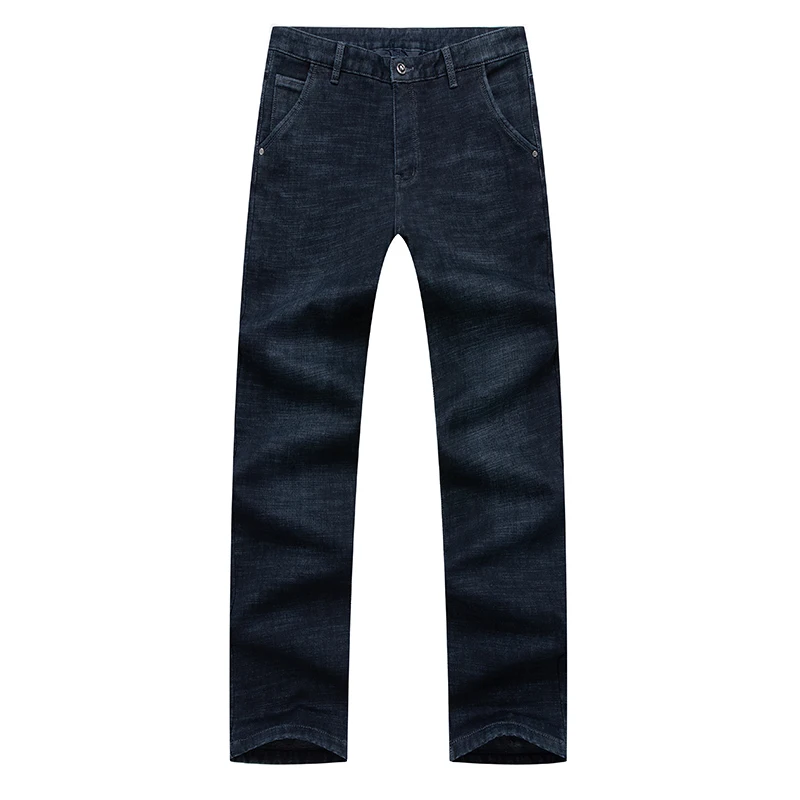 Winter Jeans Men Fleece Straight Cotton Denim Pants Oversize 46 48 50 52 Casual Trousers Plus Size Thicken Warm Autumn Loose 2