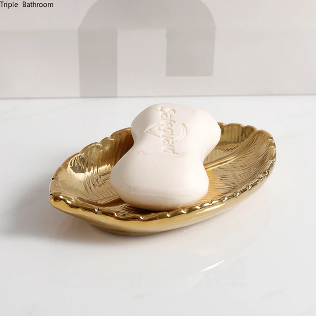 Nordic Style Soap Dish With Drain Tray, Bathroom & Kitchen Soap