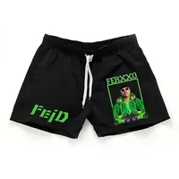 Rapper Ferxxo Shorts for Men Oversize Casual Running Short Pants Feid Merch Three Cents Trousers Quick Dry Beach Board Shorts 1