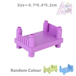Deluxe Building Blocks Dollhouse Furniture Set - Creative Educational Toy (Bed)