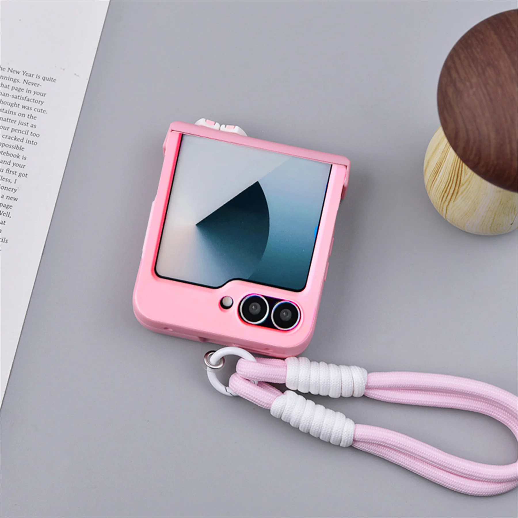 Charming Korean Bunny Ears & Cat Claw Case with Portable Rope