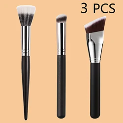 Premium 3 - Piece Makeup Brush Set: Foundation, Concealer, and Powder Brushes (3 PCS)