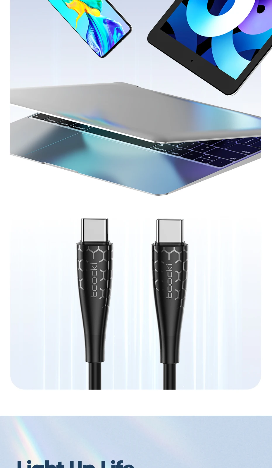 100W USB C to Type C Cable 240W PD3.1 Fast Charging Charger 5A Type C to Type C