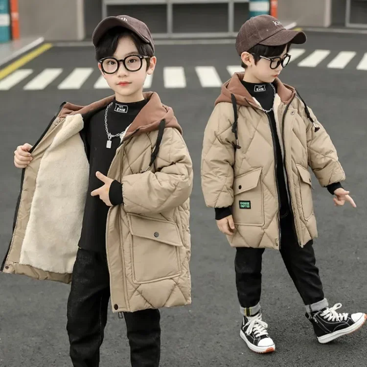 

Children Winter Cotton Jacket Boy Toddler Clothes Thick Warm Hooded Coat Kids Parka Teen Winter Clothing Outerwear Snowsuit