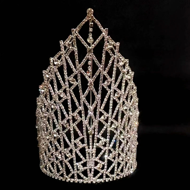 

Wedding Hair Accessories Large Tall Bridal Tiara Crown Beauty Pageant Head Crown