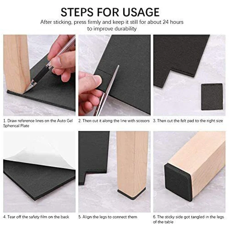 Self Adhesive Felt Tape Polyester Felt Strip Roll Hard Surface Protector Furniture Strips DIY Shape Sliding Pad Tape