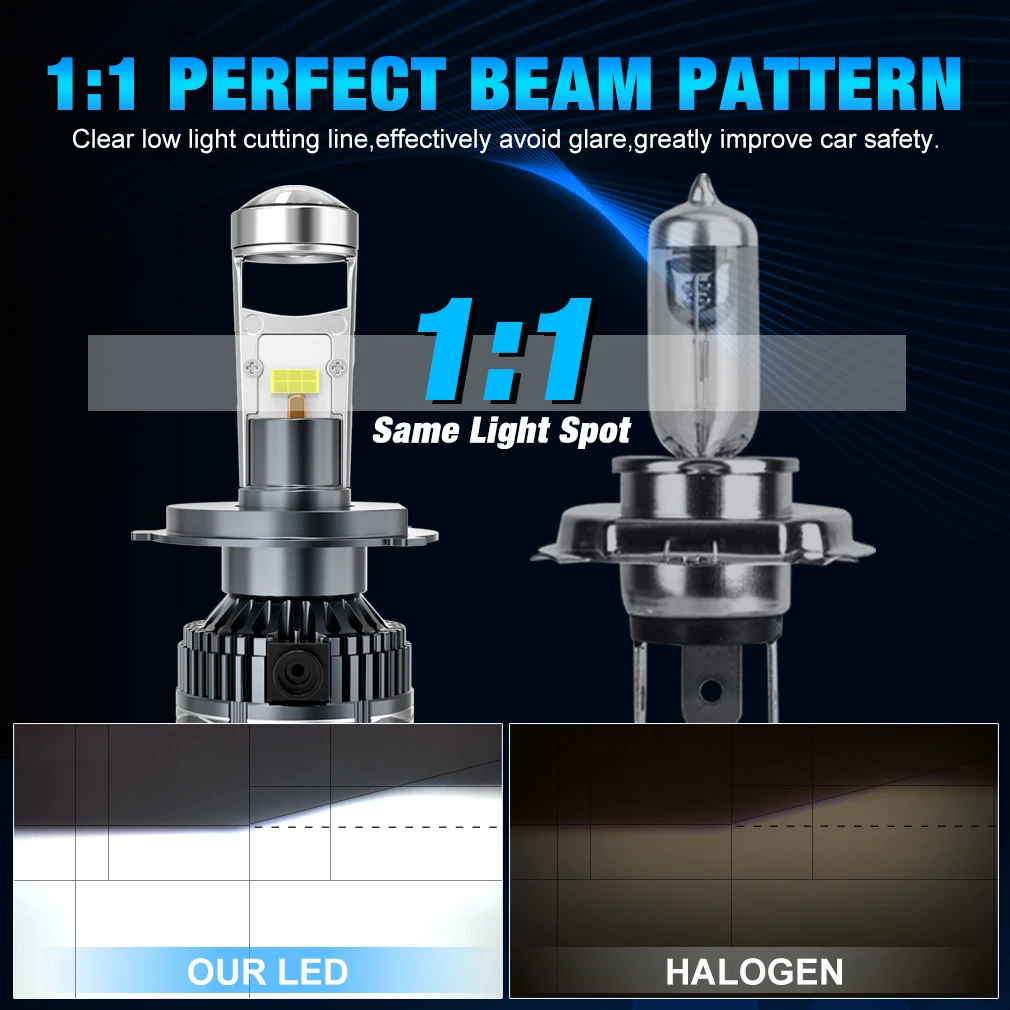 30000LM H7 H4 LED Projector Lens H11 9005 HB3 9006 HB4 H8 H9 Car Light Turbo Car Light Canbus Left Hand Drive Hi/Lo Beam 6000K