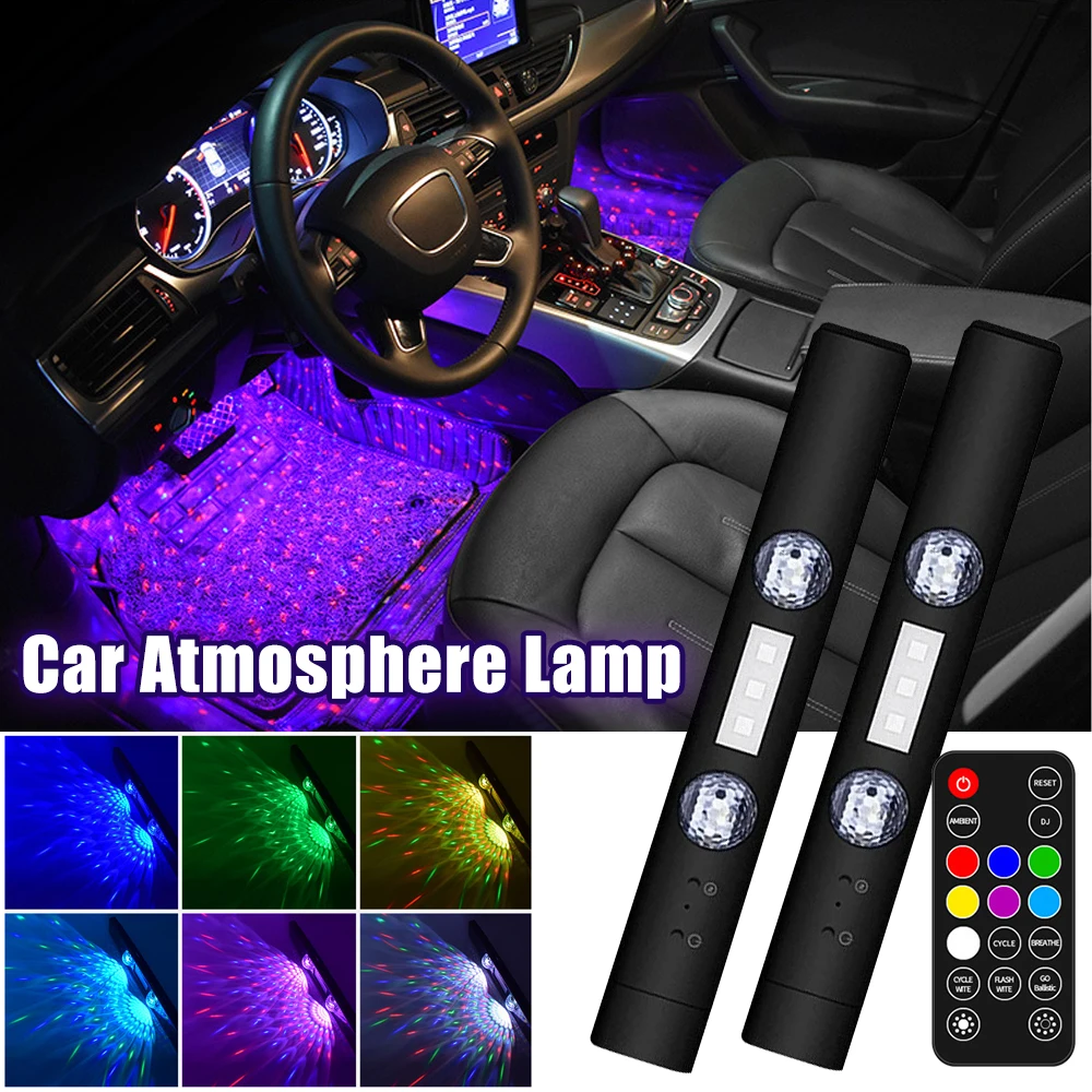 OEllEN-Lumière LED RVB sans fil pour voiture, lampe USB, plusieurs modes,  toit, étoile, automobile, intérieur, décoratif, ambiance, fête - AliExpress