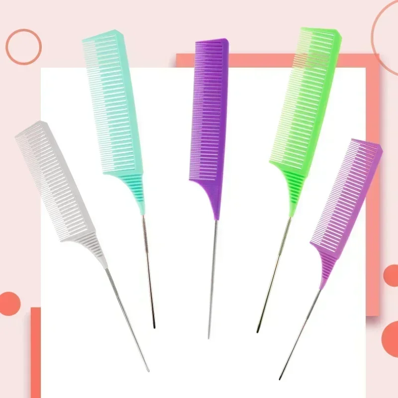 3pcs Hairbrush Hair Styling Combs Tailed Comb Set Coloring Dyeing Comb Salon Tool Sectioning Highlighting Weaving Cutting Comb 4