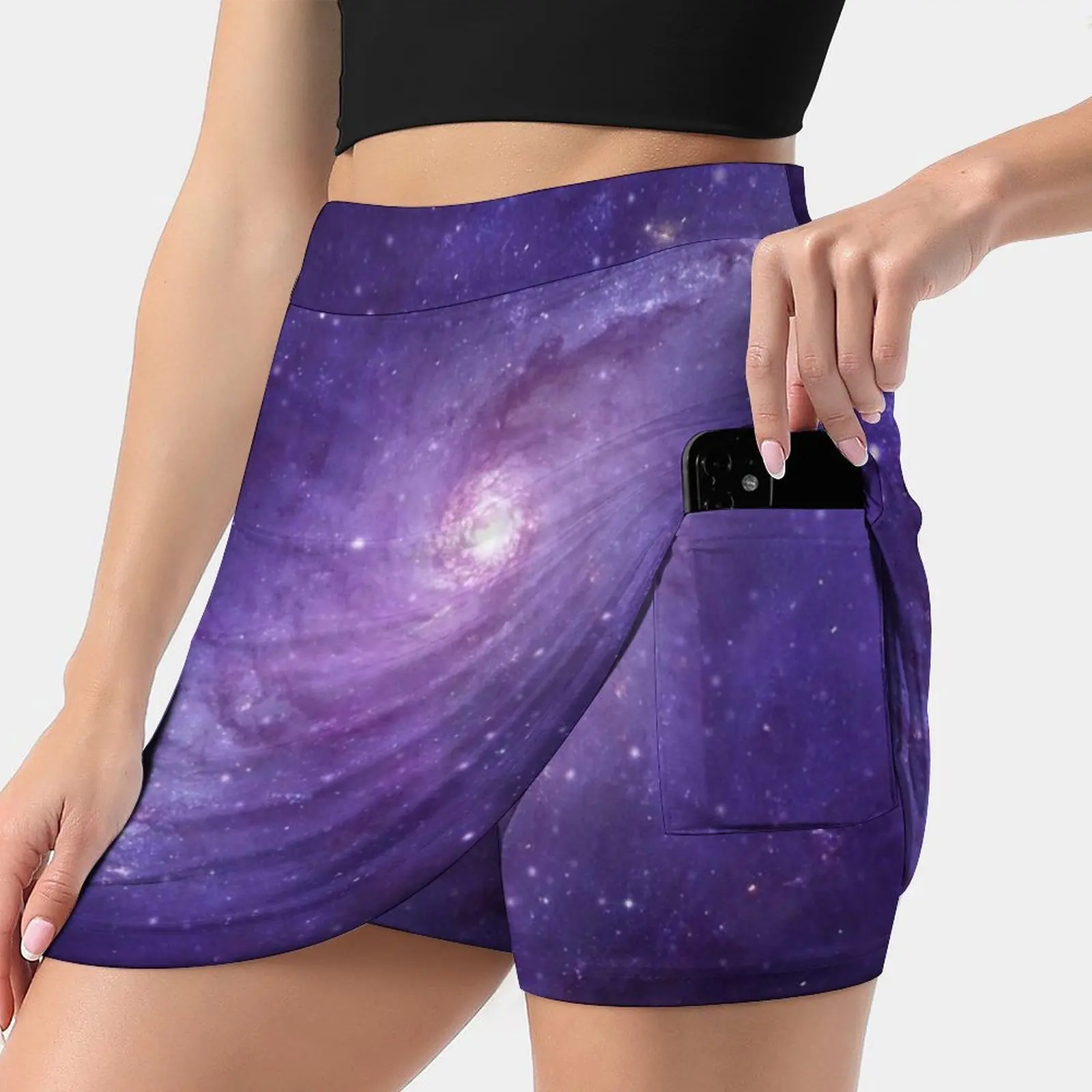 Gonna Da Donna Viola Milky Way Star Galaxy Cosmos Starry Sky Con Gonna Da Tennis Tascabile In Pelle Gonne Da Golf Gonne Da Badminton Running