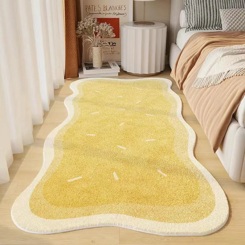 VIKAMA Simple Cream Style Imitation Cashmere Carpet Living Room Bedroom Bed Blanket Household Soft Non-Slip Floor Mat