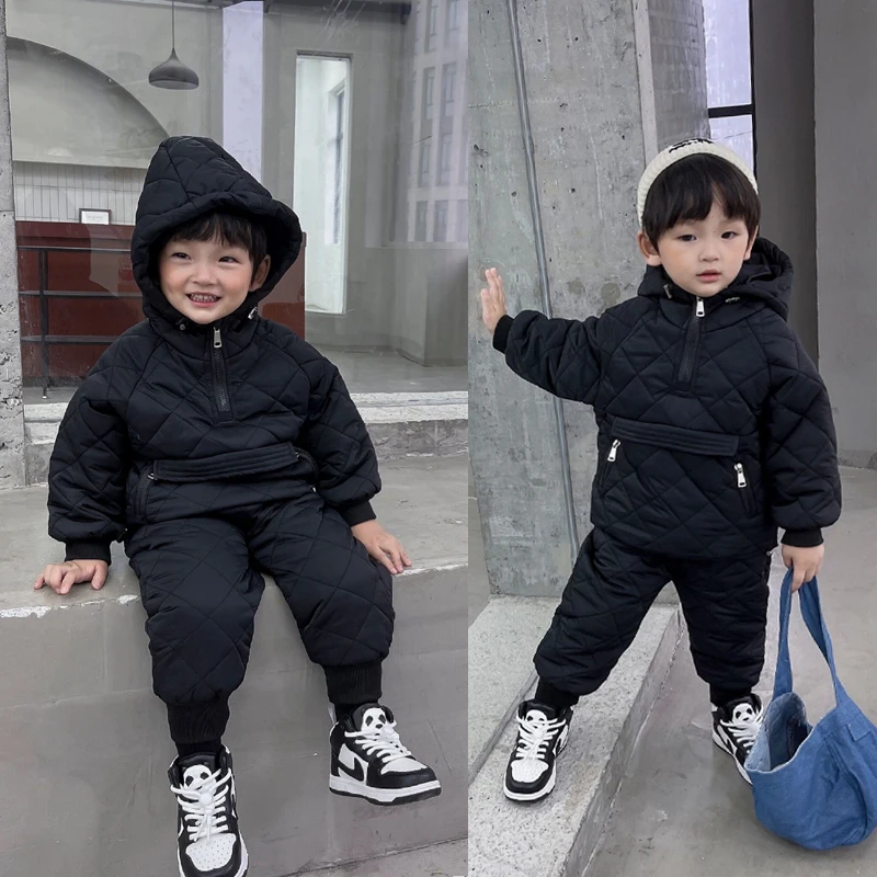 Boys Jeans Children Casual Sports Velvet Pants Winter Velvet Thicken Warm  Trousers Children Clothes For Boys 4 6 8 10 12 Years Color: Black, Kid  Size: 4