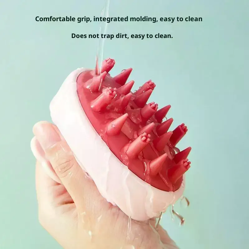 Shampoo Spazzola Testa Pettine per massaggio del cuoio capelluto con manico Pettine per lavaggio dei capelli Spazzola per massaggio del corpo Spazzola per doccia da bagno Strumento per parrucchiere - immagine 5
