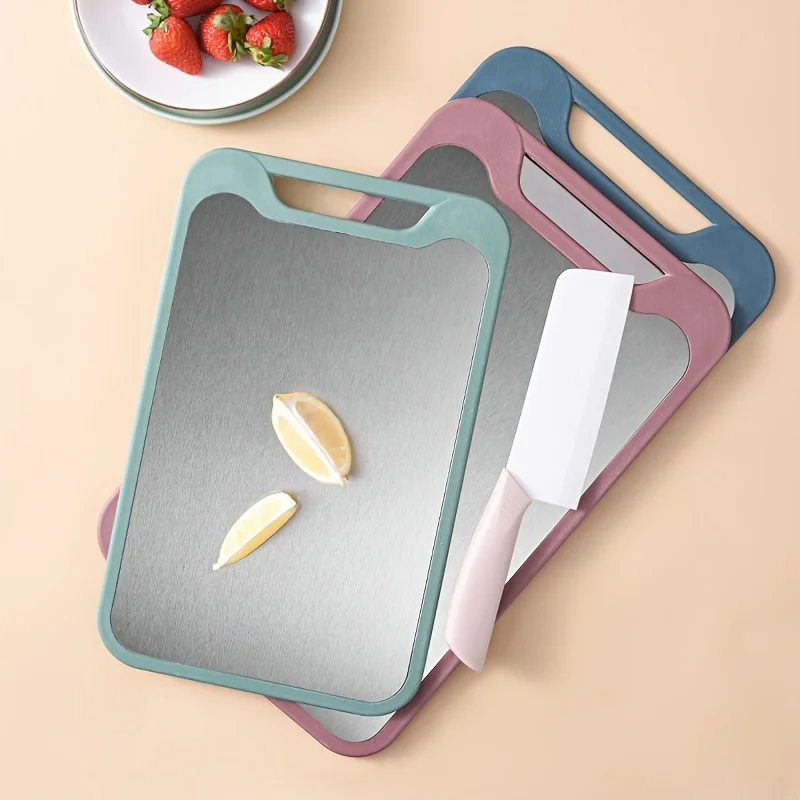 Double-Sided Chopping Board Made of Stainless Steel - Versatile, Spacious Kitchen Surface - Long-Lasting, Simple To Clean